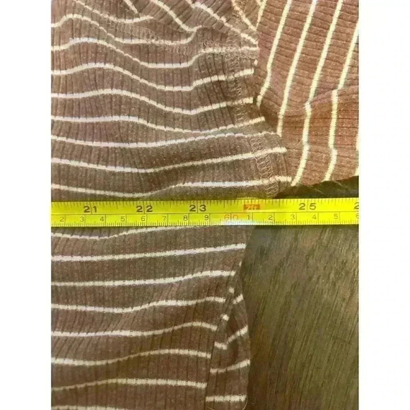 In Loom Womens Large Ribbed Long Sleeve Stripped Loose‎ Henley Style Shirt NWOT - Picture 7 of 9
